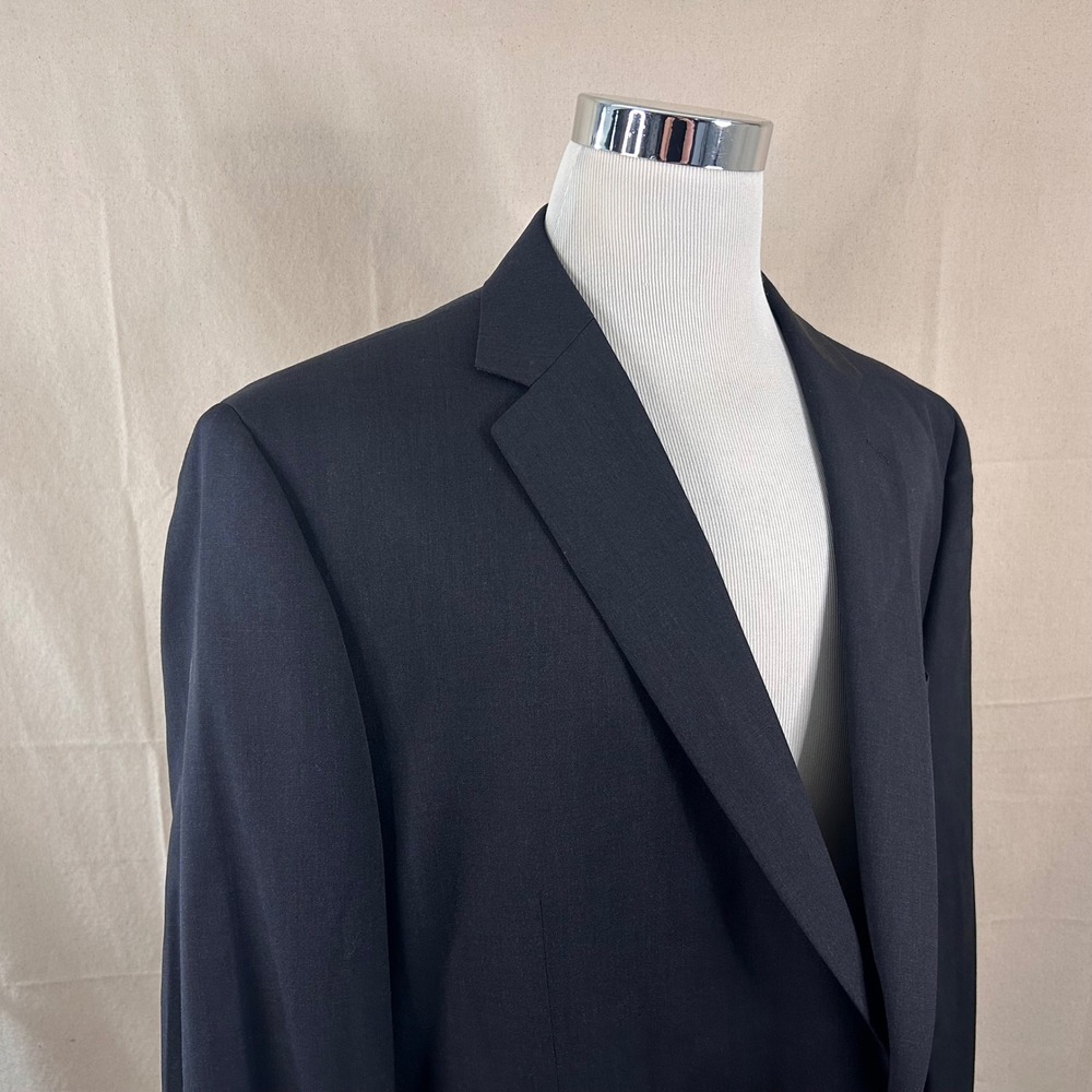 Joseph & Feiss 50L Sport Coat 100% Wool Charcoal Gray Two Button Lined Vented